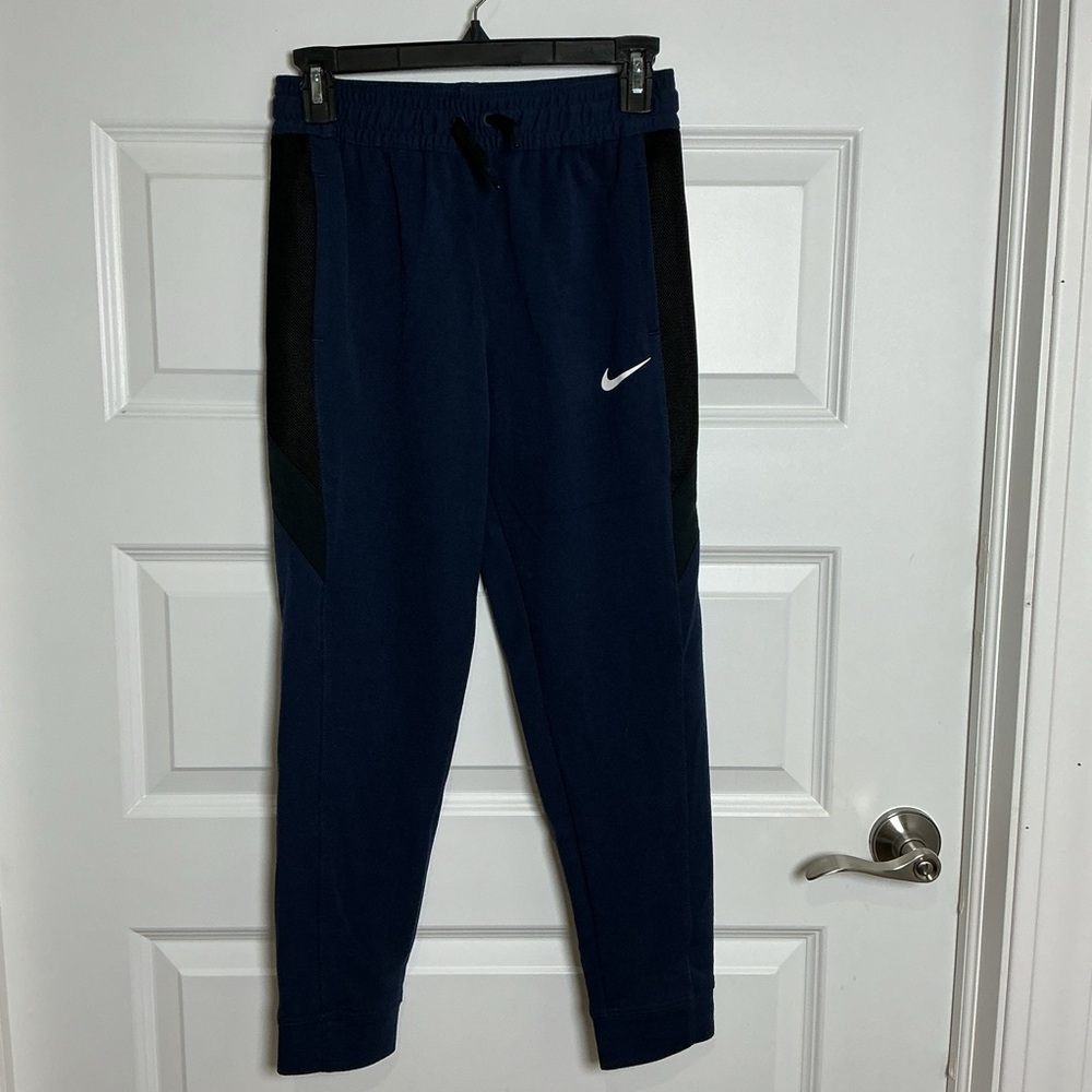 Nike Kids Navy and Black Joggers Medium